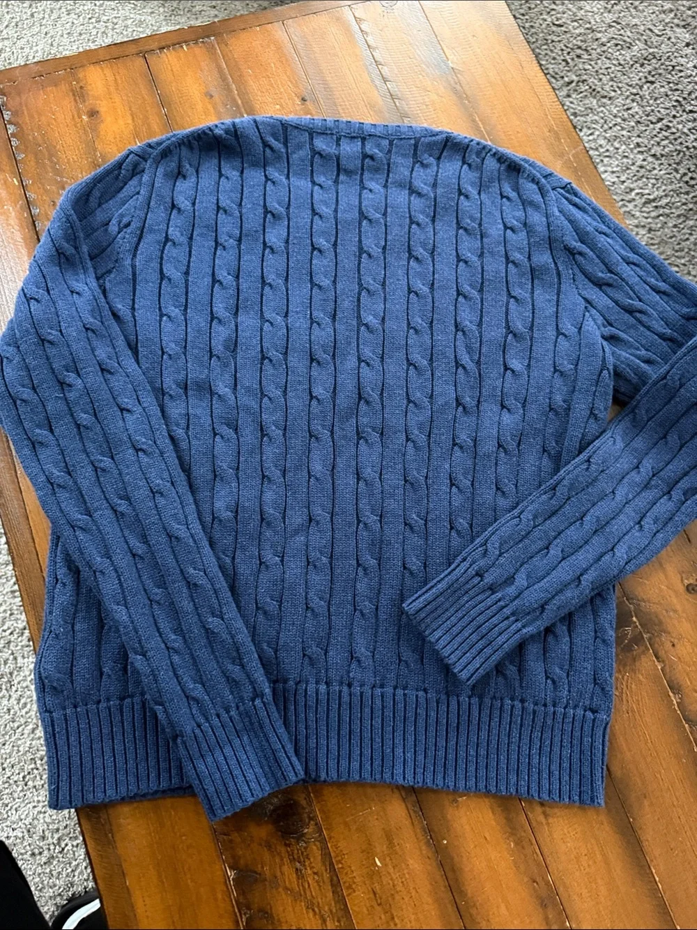 Polo by Ralph Lauren Navy Cable-Knit Crewneck Sweater